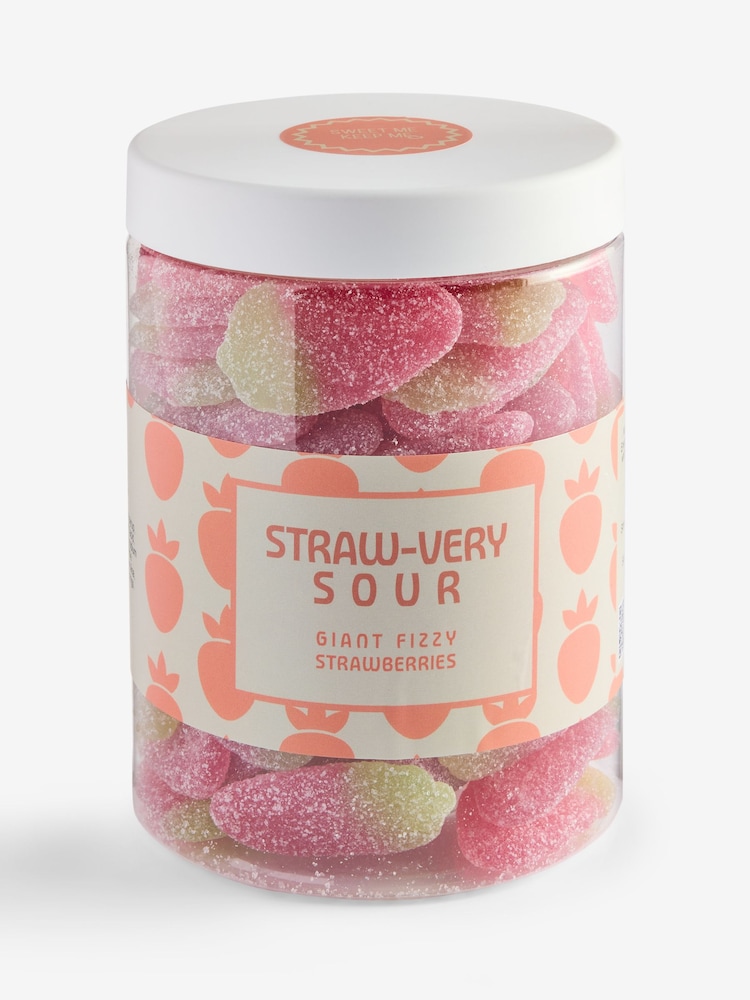 Sweet Me Keep Me Giant Fizzy Strawberries 750g Sweet Jar - Image 5 of 5 Sweet Me Keep Me Giant Fizzy Strawberries 750g Sweet Jar - Image 5 of 5