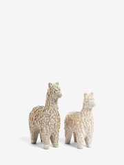 Set of 2 Natural Alma and Alan Alpaca Ornaments - Image 4 of 5