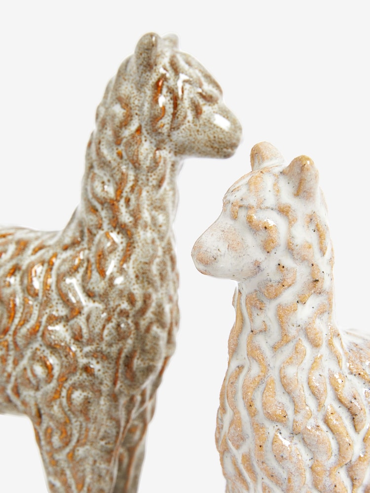 Set of 2 Natural Alma and Alan Alpaca Ornaments - Image 5 of 5