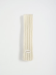 Friends Like These Cream Skinny Ribbed Cable Scarf - Image 4 of 6