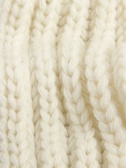 Friends Like These Cream Skinny Ribbed Cable Scarf - Image 5 of 6