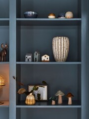 Set of 3 Blue Artisan Ceramic House Ornaments - Image 3 of 5