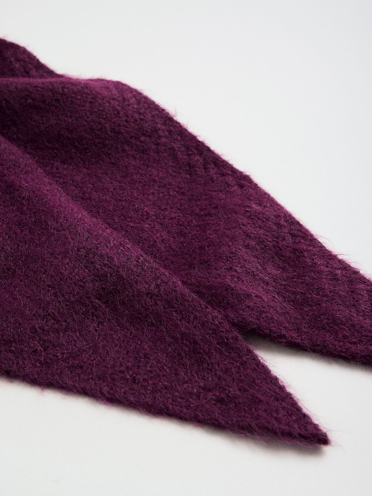 Friends Like These Burgundy Red Oversized Brushed Triangle Scarf - Image 6 of 6