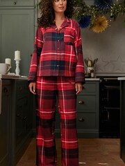 Red Check Matching Family Womens Christmas Cotton Pyjamas - Image 1 of 8