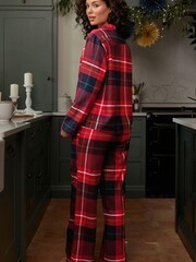 Red Check Matching Family Womens Christmas Cotton Pyjamas - Image 3 of 8