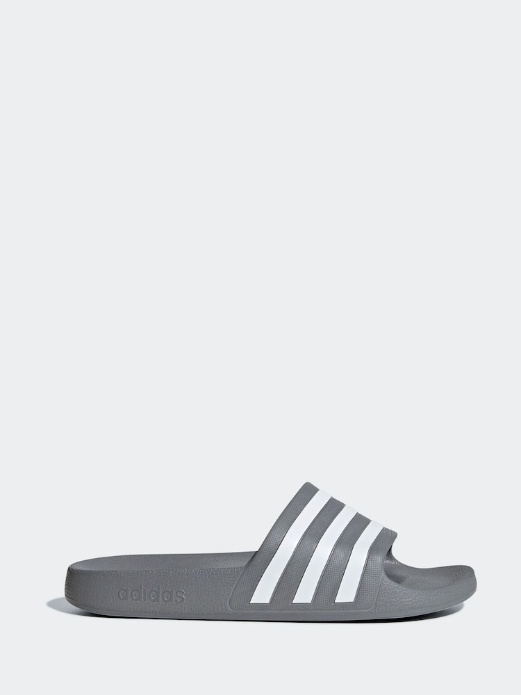 adidas Grey Sportswear Adilette Aqua Slides - Image 1 of 10