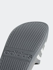 adidas Grey Sportswear Adilette Aqua Slides - Image 10 of 10