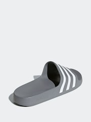 adidas Grey Sportswear Adilette Aqua Slides - Image 2 of 10