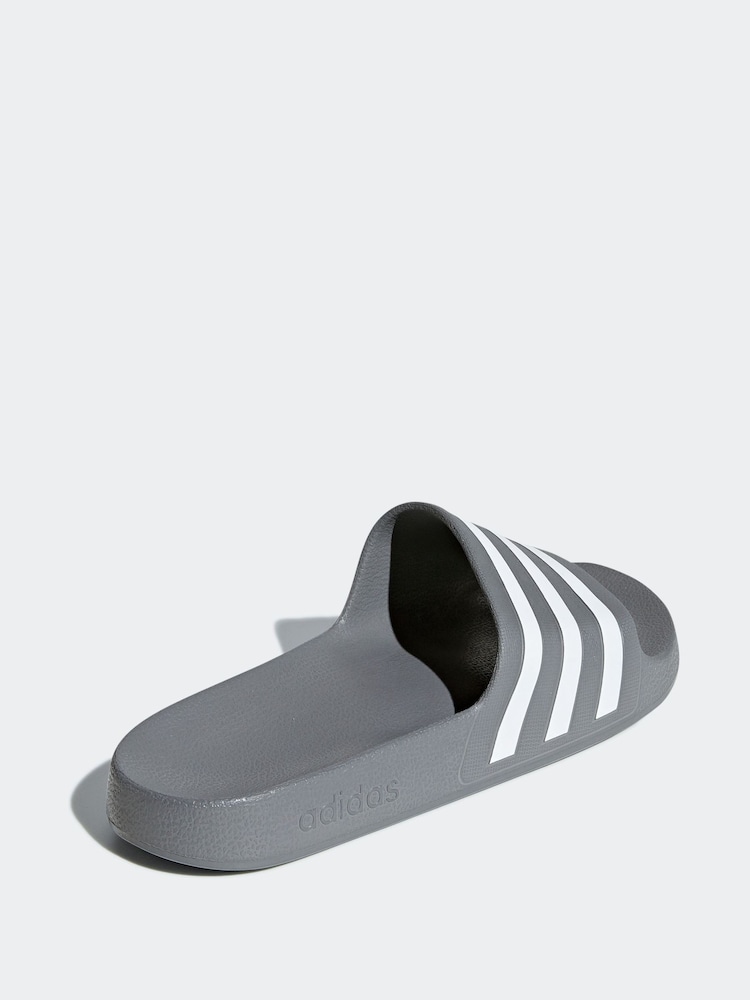 adidas Grey Sportswear Adilette Aqua Slides - Image 2 of 10
