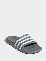 adidas Grey Sportswear Adilette Aqua Slides - Image 3 of 10