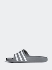 adidas Grey Sportswear Adilette Aqua Slides - Image 4 of 10