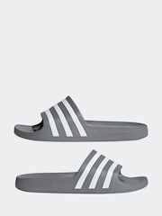 adidas Grey Sportswear Adilette Aqua Slides - Image 5 of 10