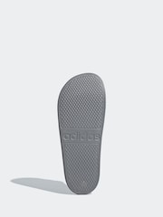 adidas Grey Sportswear Adilette Aqua Slides - Image 7 of 10