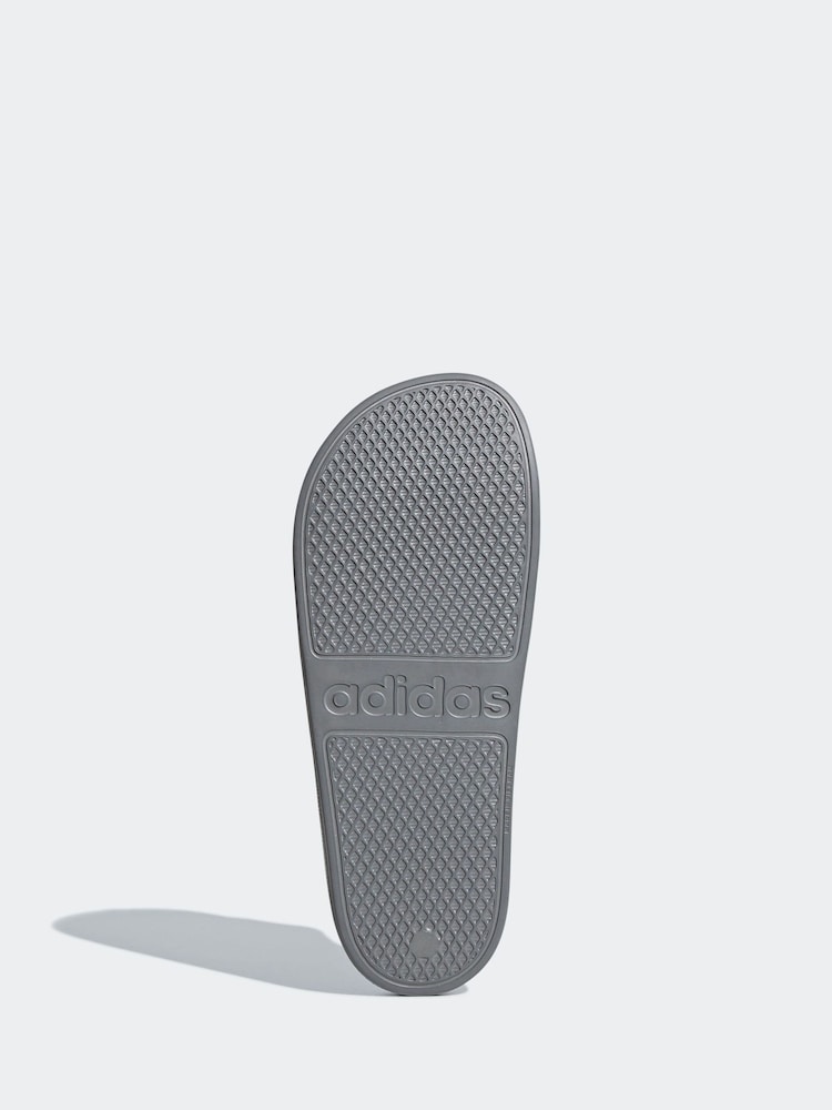 adidas Grey Sportswear Adilette Aqua Slides - Image 7 of 10