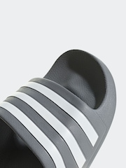 adidas Grey Sportswear Adilette Aqua Slides - Image 8 of 10