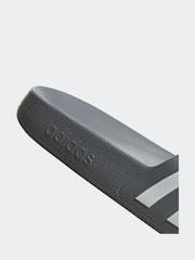 adidas Grey Sportswear Adilette Aqua Slides - Image 9 of 10