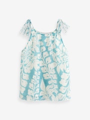 Grün/Blau bedruckt - Sommer-Camisole mit Schulterschürung - Bild 5 von 6
