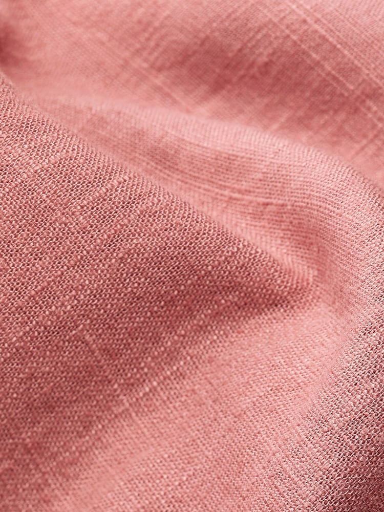 Blush Pink Strappy Linen Blend Midi Dress - Image 6 of 6