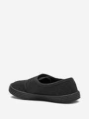 Black Wide Fit (G) Plimsolls School Shoes - Image 1 of 5