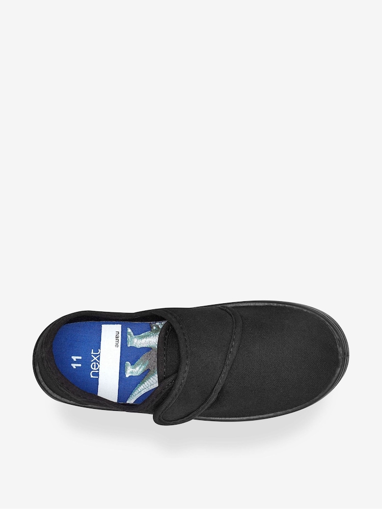Black Wide Fit (G) Plimsolls School Shoes - Image 2 of 5