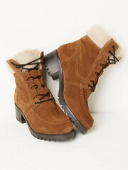 FatFace Brown Tory Apron Ankle Heel Boots - Image 3 of 4