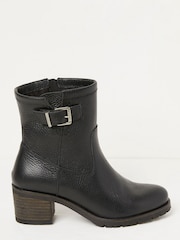FatFace Black Hollie Midheight Heel Boots - Image 1 of 4