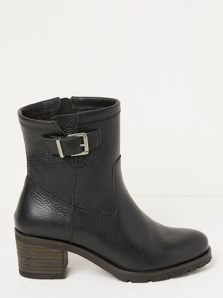 FatFace Black Hollie Midheight Heel Boots - Image 1 of 4
