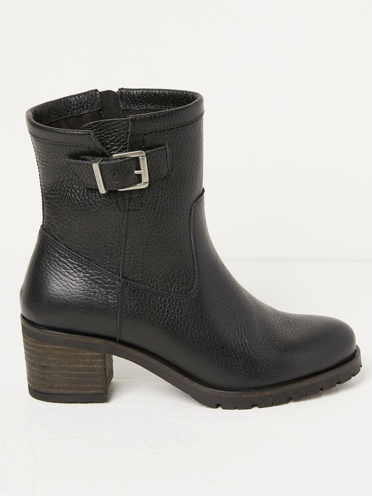 FatFace Black Hollie Midheight Heel Boots - Image 1 of 4 FatFace Black Hollie Midheight Heel Boots - Image 1 of 4