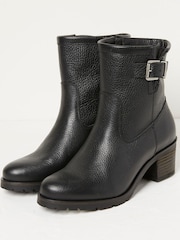 FatFace Black Hollie Midheight Heel Boots - Image 2 of 4