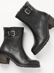 FatFace Black Hollie Midheight Heel Boots - Image 3 of 4