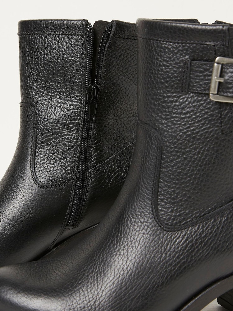 FatFace Black Hollie Midheight Heel Boots - Image 4 of 4