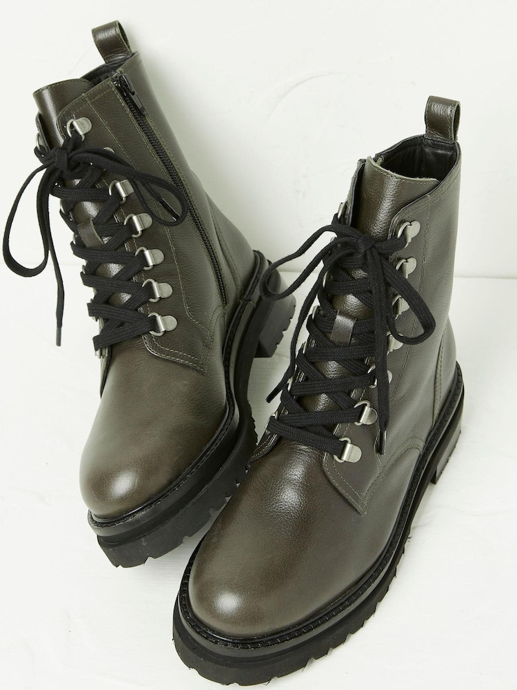 FatFace Green Aureilia Ankle Hiker Boots - Image 2 of 5