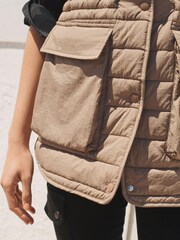 Neutral Quilted Gilet - Image 4 of 6