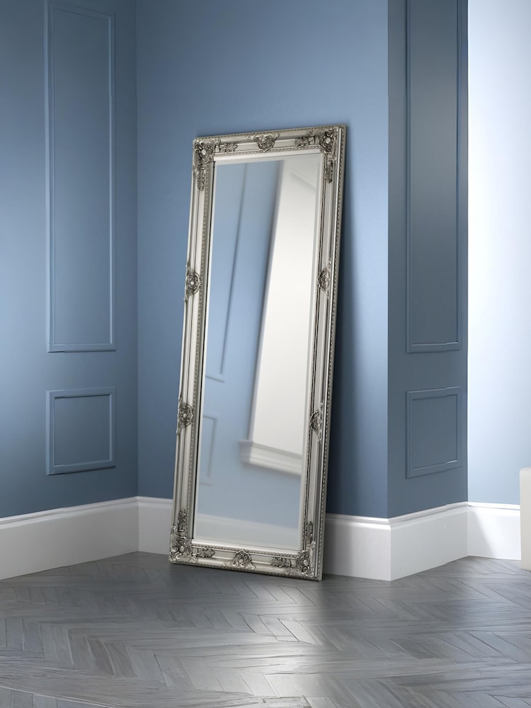 Julian Bowen Pewter Grey Palais Lean-To Dress Mirror - Image 1 of 5 Julian Bowen Pewter Grey Palais Lean-To Dress Mirror - Image 1 of 5