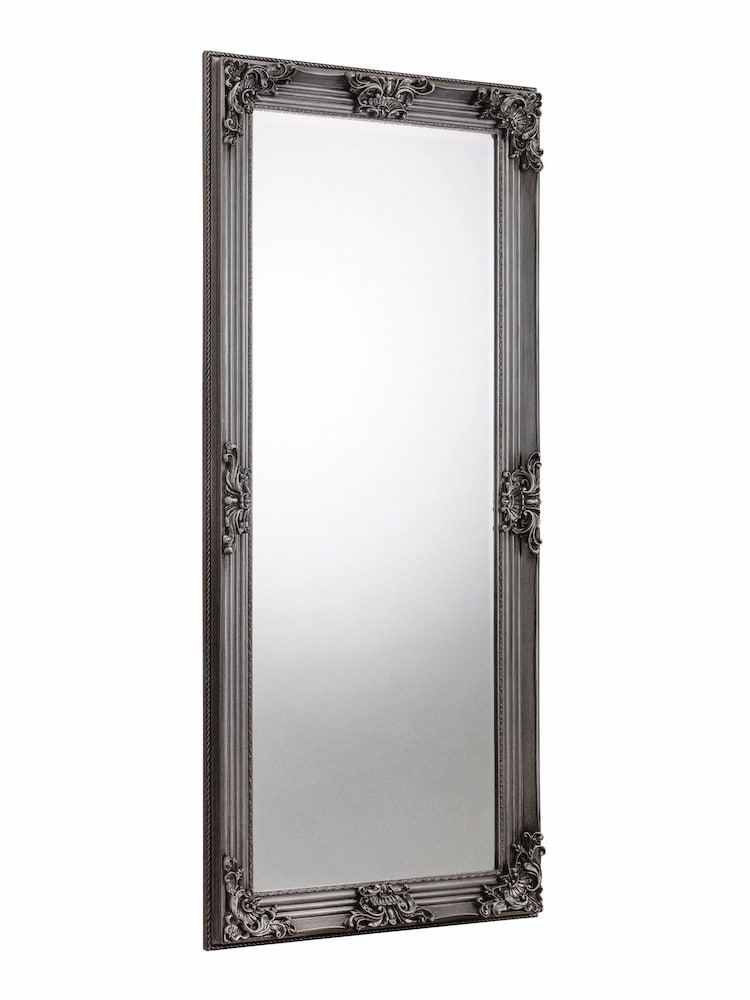 Julian Bowen Pewter Grey Rococo Lean-To Dress Mirror - Image 2 of 2