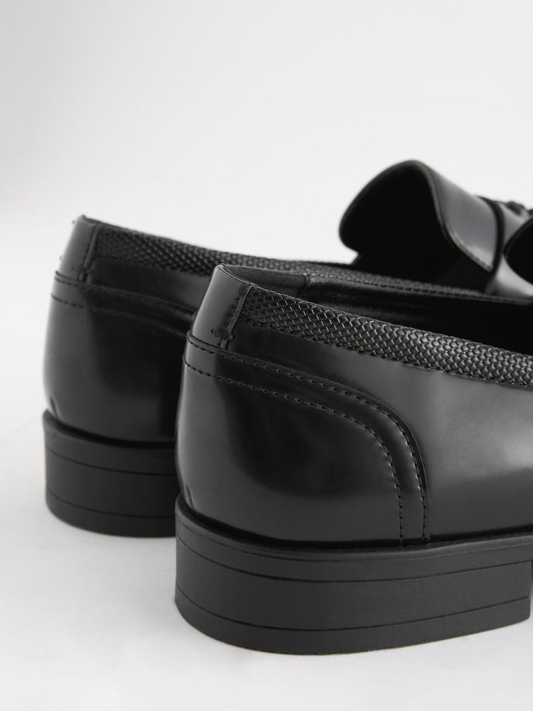 Czarny - High-Shine Tassel Loafers - Image 4 of 7
