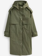 Khaki Green Lightweight Shower Resistant Parka Jacket - Image 5 of 6