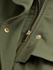Khaki Green Lightweight Shower Resistant Parka Jacket - Image 6 of 6