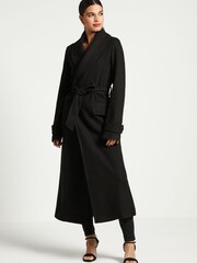 Black Belted Long Coat - Image 2 of 6