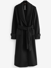 Black Belted Long Coat - Image 5 of 6