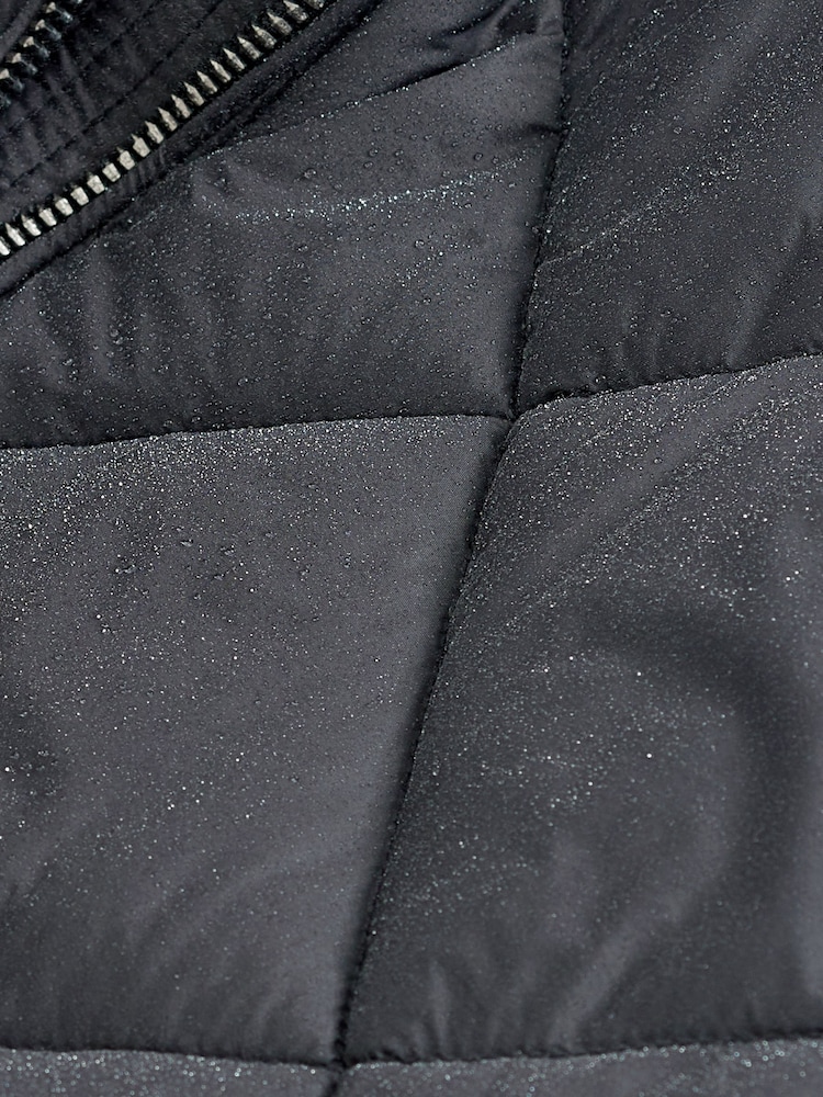Black Quilted Lightweight Hooded Jacket - Image 6 of 6