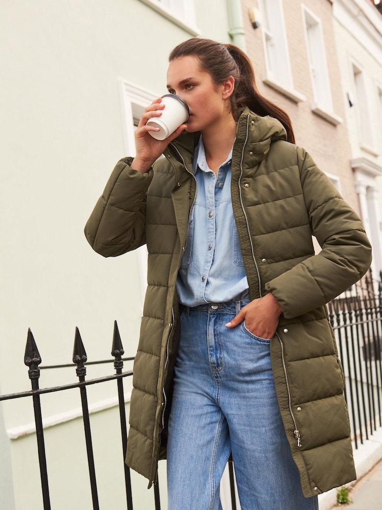 Khaki Green Shower Resistant Padded Coat - Image 1 of 1
