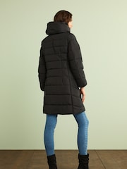 Black Shower Resistant Hooded Padded Coat - Image 3 of 8