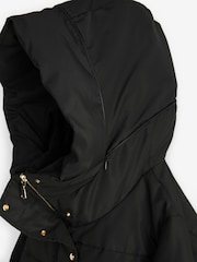 Black Shower Resistant Hooded Padded Coat - Image 7 of 8