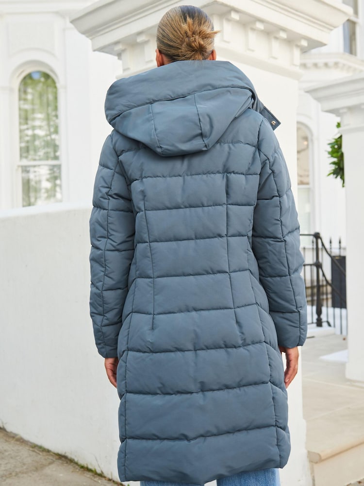 Blue Shower Resistant Padded Coat - Image 2 of 7 Blue Shower Resistant Padded Coat - Image 2 of 7