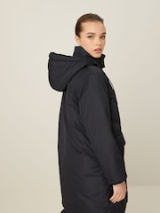 Black Longline Padded Coat - Image 3 of 10