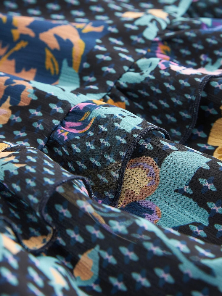 Marineblau/blau - Midikleid aus Chiffon - Bild 6 von 6