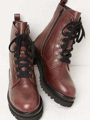 FatFace Red Aureilia Ankle Hiker Boots - Image 2 of 4