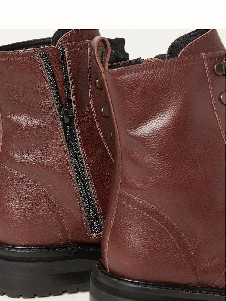 FatFace Red Aureilia Ankle Hiker Boots - Image 4 of 4