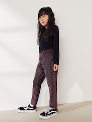 Pink Overdye Cotton Mom Jeans With Elasticated Waist (3-16yrs) - Image 3 of 6